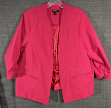 Torrid Blazer Jacket Women 3 3X Hot Pink Lined Runched Barbiecore Faux Pocket