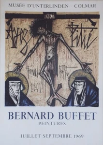 "BERNARD BUFFET: MUSEE D'UNTERLINDEN COLMAR 1969" Affiche orig. entoilée MOURLOT - Picture 1 of 1