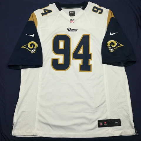 St. Louis Rams Jersey Nike On Field Robert Quinn White Mens 2XL Cover