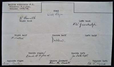 BOLTON WANDERERS F.C 1926 F EQUIPO GANADOR DE UNA COPA TINTA ORIGINAL AUTÓGRAFO HOJA EQUIPO Foto 1 de 2