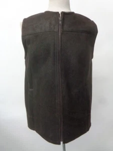 SHOWROOM NEW BROWN SHEEPSKIN LAMB VEST MEN MAN SIZE 38 SMALL - Picture 1 of 4