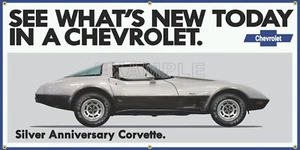 1978 CHEVROLET CORVETTE SILBER JUBILÄUM WERBETAFEL NACHBILDUNG SCHILD BANNER KUNST - Bild 1 von 1