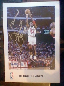 HORACE GRANT HAND SIGNED CARD NBA BASKET PLAYER - Imagen 1 de 2