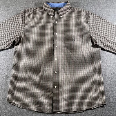 Camisa Ralph Lauren Chaps Para Hombres Extra Grande Negra Roja A Cuadros Manga Larga Botón Foto 1 de 4