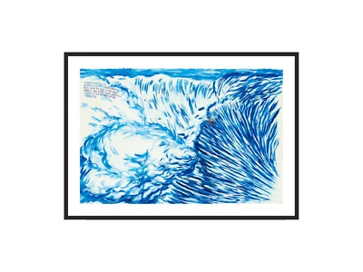 Raymond Pettibon - It Would Glisten, Giclee Print, Surfer Poster, Big Wave Cali - Image 1 of 4