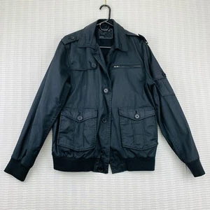 Heritage 1981 Men Jacket Size XL Black Long Sleeve Button-Front Collar Cotton - Picture 1 of 11