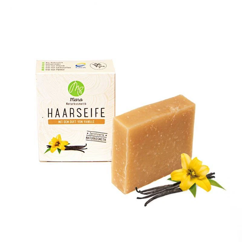 MARA KOSMENTIK Seife Naturseifen Haarseife Vanille Mara Kosmetik Bio Vegan festes Shampoo