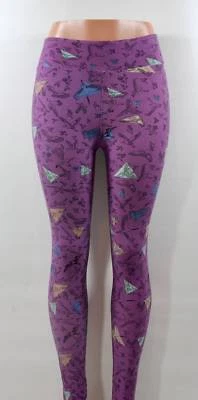 NWT LuLaRoe OS Leggings Purple w/ Bird Pattern - One Size - Image 1 of 4