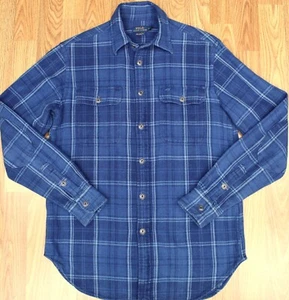CAMISA POLO RALPH LAUREN FRANELA CORTE RELAJADO 100% ALGODÓN AZUL MARINO CUADROS PEQUEÑA, S - Imagen 1 de 5