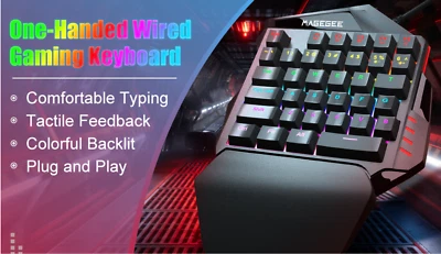 MageGee MK-AXE One-Handed Mechanical Gaming Keyboard RGB Backlight Mini - Image 1 of 4