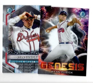 2 count lot 2021 Bowman Chrome Ryan Cusick Inserts Genesis & Bowman Draft Night - Picture 1 of 1