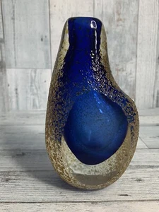 Murano Italy Alessandro Mandruzzato Sommerso Flake Textured Glass Vase - Picture 1 of 12
