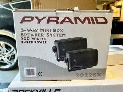 Pyramid 2022SX 3-1/4'' 3-Way Mini Box Speaker Pair 200 Watt - NEW Black - Image 1 of 4