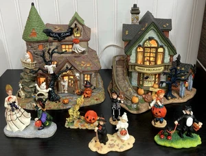 Walmart Dept 18 Halloween Dorf beleuchtet Porzellan Spukhaus Set - Bild 1 von 24