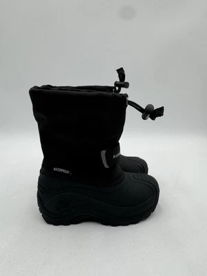 Botas Kamik Niño Rocket Media Pantorrilla Invierno Negro Tela Goma Cordón Talla 8 Foto 1 de 4