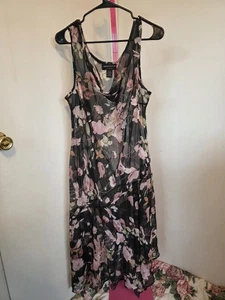 Connected Vintage Sheer Floral Dress | Size 20W | Elegant Fit & Flare Midi - Picture 1 of 4