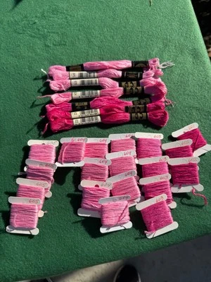 DMC Embroidery Floss Thread. Shades of Pink Lot of 25  New - Image 1 of 4
