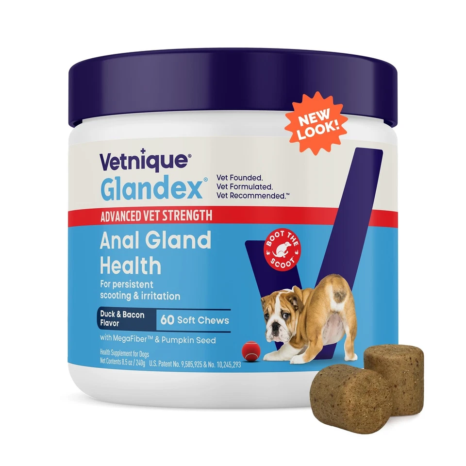 Glandex Advanced Vet Strength Anal Gland Supports Digestive Soft Chews Dogs 60ct