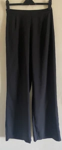 Pretty Little Thing Damenhose fließend schwarz weites Bein Größe UK 10 Tall - Bild 1 von 4