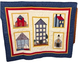 Handmade 38” Wide X 32” Height Cottage Quilt Hand Quilted Hand Pieced - Picture 1 of 24