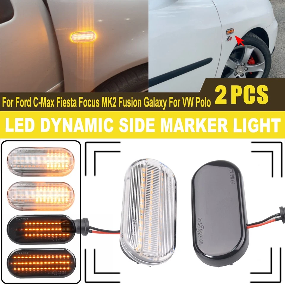 Señal de giro de luz lateral dinámica para VW Golf 3 4 Skoda Octavia Ford Focus 2 Foto 1 de 4