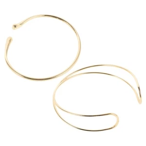  2 Stck. Damen Armschmuck Minimalistisch Manschette Armreif Armband Verstellbar Offen Arm Band - Bild 1 von 17