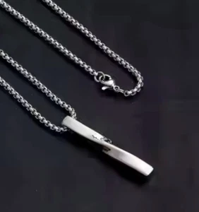 Collar colgante rectangular de plata para hombre - Imagen 1 de 2