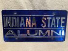 Vtg. License Plate Indiana State University Alumni Beautiful Blue Acrylic ISU