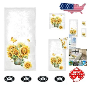 Elegant 3-Piece Decorative Towel Set: Bath, Hand, and Washcloth in Sunflower - Picture 1 of 8