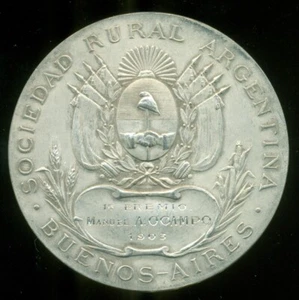 PREMIO ARGENTINA SOCIEDAD RURAL 1903 MEDALLA DE PLATA FRANCESA M. A. OCAMPO por REMACHE - Imagen 1 de 3