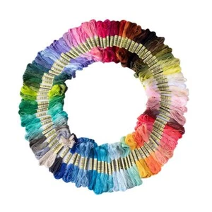 Friendship Bracelet String 50 Skeins Rainbow Color Embroidery Floss Cross Sti... - Picture 1 of 7