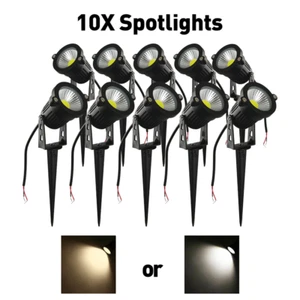 10X 12V COB 5W LED Spotlights Pathway Walkway Waterproof Low Voltage Hardwired - Picture 1 of 12