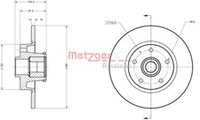 2x brake disc Metzger 6110844 for Trafic Opel Nissan Fiat Renault Vivaro X82 3