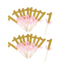 24pcs Erste Geburtstagstorte Nimmt Cupcake Topper Für Mädchen 1.