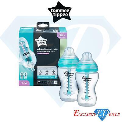 Tommee Tippee Twin Pack Anti-Colic 3Month+ Baby Bottles 340ml Heat Sensing  • 13.95£