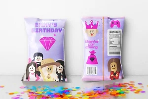 12 borse personalizzate per caramelle GIOCO RAGAZZA chip caramelle bomboniere festa Roblox - Foto 1 di 3