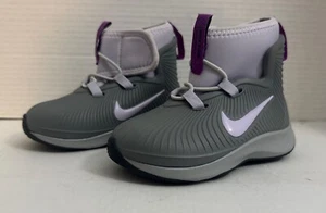 Nike Toddler Size 7C BINZIE Boot Rain Boots Waterproof Grey/Violet BQ5382 003 - Picture 1 of 6