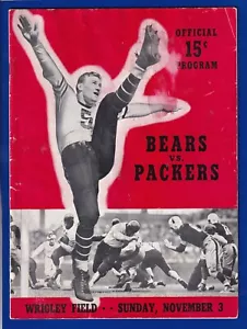 1940 CHICAGO BEARS vs. PACKERS OFFICIAL FOOTBALL PROGRAM FULLY INTACT NO TEARS - Picture 1 of 19