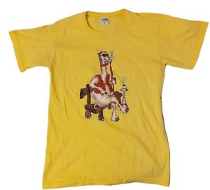 Arabic Shirt Camel Smoking Hookah Funny 100% Egyptian Cotton Size L Yellow
