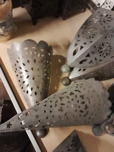 Moroccan black cone shaped wall light H45 x W20cms - Picture 1 of 1