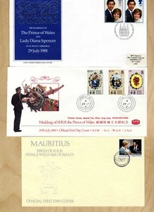 1981 Royal Wedding of Charles & Diana + Child Birth 5-First Day Cover LOT - Picture 1 of 2