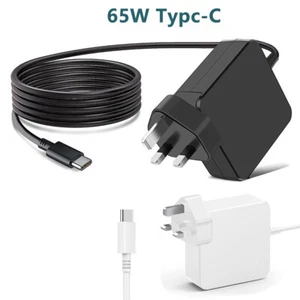 65W USB C Type-C Adapter Charger for DELL HP ASUS Lenovo Huawei Laptop UK Plug - Picture 1 of 8