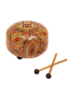 12” Dia Happy Drum (steel tongue) Handmade MANDALA-w/cotton carrier bag - Picture 1 of 5