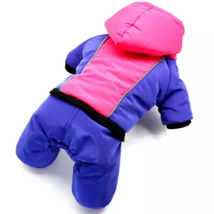 Dog Coat Winter Overall Winter Jacket with Hood Dog Clothes for Small Dogs - Picture 1 of 8