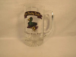 Vintage THE MUCKY DUCK Ft. Myers Beach Florida Glass Mug Beer - Picture 1 of 5
