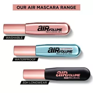 L'Oreal Paris Air Volume Mega Mascara, Black & Waterproof Black 9.4ml BRAND NEW - Picture 1 of 28