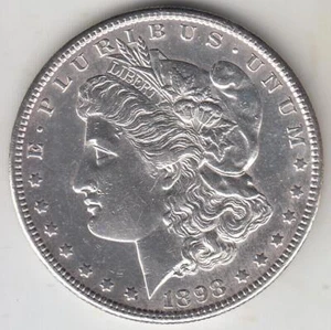 BETTER DATE 1898-S MORGAN SILVER DOLLARS CHOICE AU DETAILS - Picture 1 of 2