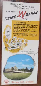 Vintage Flying W Ranch Colorado Springs 1960s Brochure Chuck Wagon Western Show - Picture 1 of 3