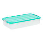 50 Qt. (12 gal.) Under Bed Plastic Storage Box with Buckle Lid, Mint Green,New