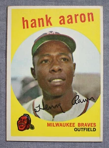 Hank Aaron HOF MVP Brewers Braves 1959 Topps Baseball #380 Very Nice Gradable - Bild 1 von 2